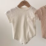 Children'S Clothing T-Shirt Summer Baby Clothes Solid Color Triangle Bag Fart Baby Romper-Loose Short-Sleeved Casual Children'S Pants - Image 2
