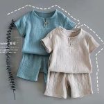Boy And Girl Baby Short-sleeved Summer Suit - Image 2