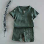 Boy And Girl Baby Short-sleeved Summer Suit - Image 3