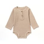 Spring And Autumn Romper R Baby Long Sleeve Waffle - Image 6